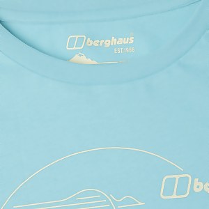 Women's Linear Landscape T Shirt Blue