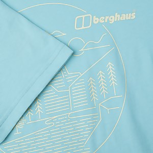 Women's Linear Landscape T Shirt Blue
