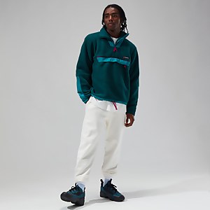 Unisex Oversized Fleece Half Zip Smock - Turquoise