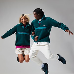 Unisex Oversized Fleece Half Zip Smock Dark Turquoise - XS