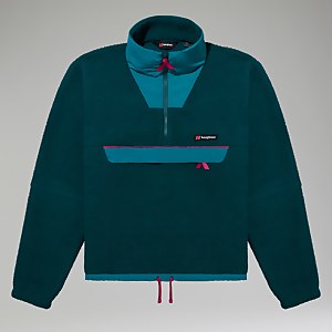 Unisex Oversized Fleece Half Zip Smock - Turquoise