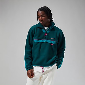 Unisex Oversized Fleece Half Zip Smock - Turquoise