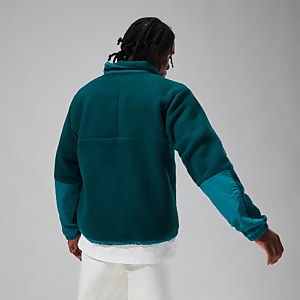 Unisex Oversized Fleece Half Zip Smock - Turquoise