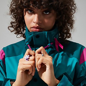 Women's Mayeurvate Short Waterproof Jacket Dark Turquoise - XS