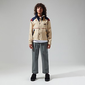 Women's Mayeurvate Short Waterproof Jacket Natural/Dark Blue - XS