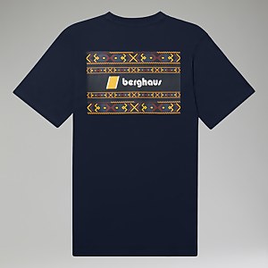 Unisex Aztec Block T Shirt - Dark Blue