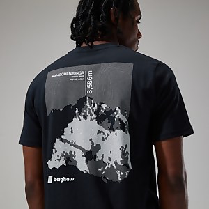 Unisex Kanchenjunga Static T-Shirts - Black