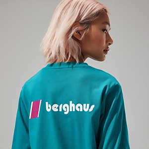 Unisex Organic Heritage Front & Back Logo Long Sleeve Tee - Turquoise