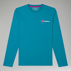 Unisex Organic Heritage Front & Back Logo Long Sleeve Tee - Turquoise