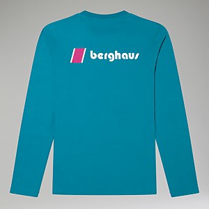 Unisex Organic Heritage Front & Back Logo Long Sleeve Tee - Turquoise