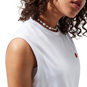 Unisex Red Point Tank Tee - White