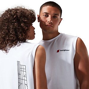 Unisex Red Point Tank Tee - White