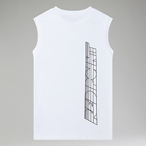 Unisex Red Point Tank Tee - White