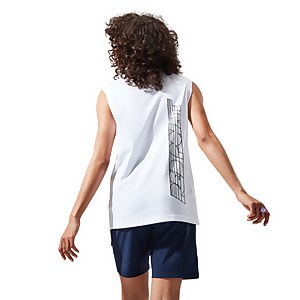 Unisex Red Point Tank Tee - White