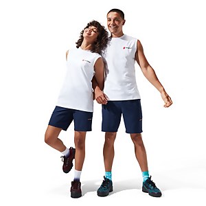 Unisex Red Point Tank Tee - White