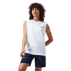 Unisex Red Point Tank Tee - White