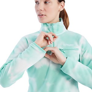 Navala Half Zip Fleece für Damen - Hellgrün/Weiß