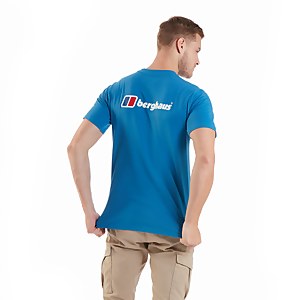 Men's Organic Front & Back Logo T-Shirt Blue
