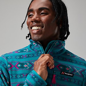 Unisex Prism Print Trango Fleece Half Zip - Turquoise / Pink