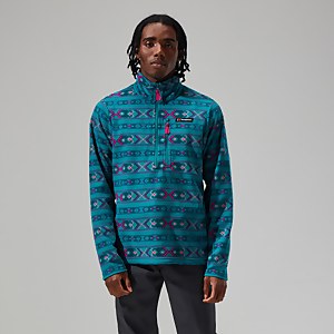 Unisex Prism Print Trango Fleece Half Zip - Turquoise / Pink