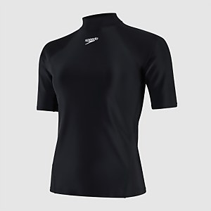 Women's Short Sleeved Sun Protection Top Black/White