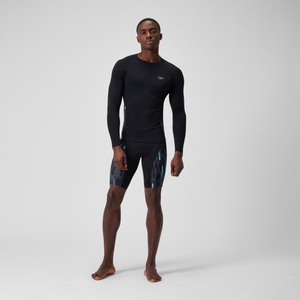 Essential Langärmliges Rash-Top Schwarz/Weiß für Herren