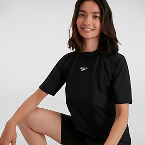 Women's Short Sleeved Sun Protection Top Black