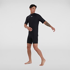 Haut de maillot Homme de protection solaire Printed à manches courtes noir