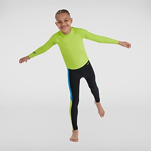 Junior Logo Rash Top Green/Navy - 5-6