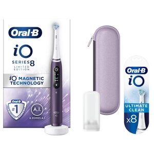 Oral B iO8 Violet Electric Toothbrush with Zipper Case Oral B iO8 Violet Electric Toothbrush with Zipper Case