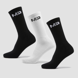 MP Unisex Crew Socks (3 pack) - Black/White