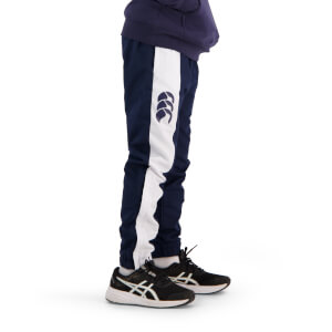 CANTERBURY KIDS TAPER LEG STRIPE CUFFED TRACK PANT - NAVY