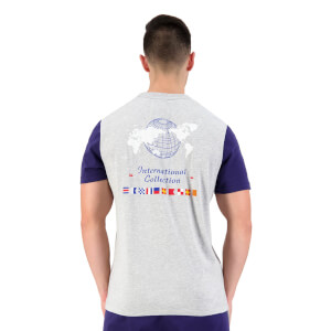 Mens International Short Sleeve Graphic T-Shirt in Grey