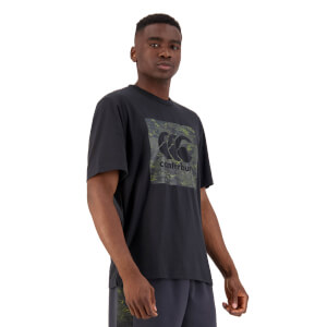 Mens Militia Oversized Short Sleeve T-Shirt in Black