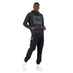 MENS MILITIA OVER HEAD OVERSIZED HOODIE - BLACK