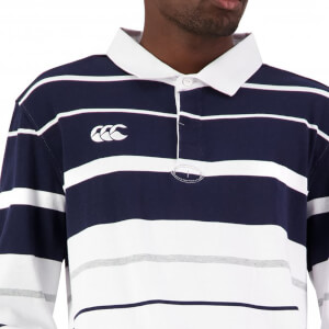 Mens Yarn Dye Stripe Rugby Jersey in Navy