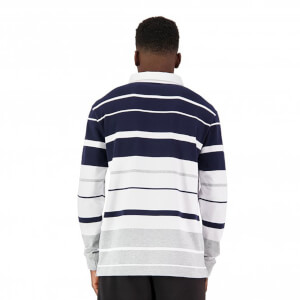 Mens Yarn Dye Stripe Rugby Jersey in Navy