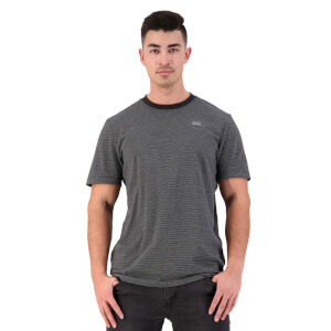 Mens Fundamentals Micro Stripe Short Sleeve T-Shirt in Black-S