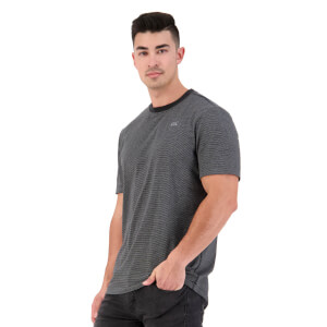 Mens Fundamentals Micro Stripe Short Sleeve T-Shirt in Black