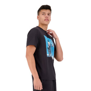 MENS REVOLT PRINT SHORT SLEEVE T-SHIRT - BLACK