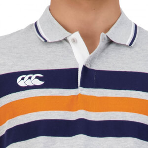 Mens Chest Stripe Polo in Grey