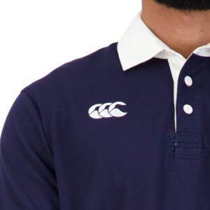 MENS LONG SLEEVE RETRO RUGBY JERSEY - NAVY
