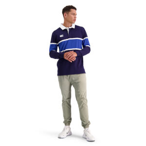 Mens Chest Band Stripe Rugby B in Blue