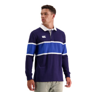 Mens Chest Band Stripe Rugby B in Blue