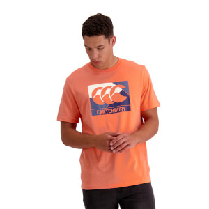 MENS FUNDAMENTALS AXIS SHORT SLEEVE T-SHIRT - CORAL - XS
