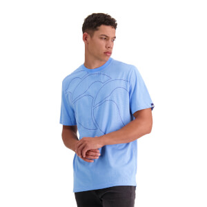 MENS FUNDAMENTALS MICRO STRIPE SHORT SLEEVE T-SHIRT - BLUE - XS