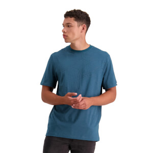 MENS FUNDAMENTALS MICRO STRIPE SHORT SLEEVE T-SHIRT - GREEN - XS