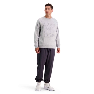 MENS OF NZ EMBOSS CREW NECK SWEATER - GREY