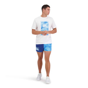 Mens Militia Chest Print Short Sleeve T-Shirt in Blue