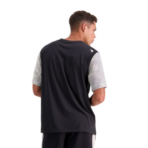 Mens Militia Short Sleeve Panel T-Shirt in Black